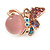 Tiny Multicoloured Butterfly Pin Brooch In Gold Tone Metal - 22mm W