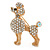 Small Clear Crystal Poodle Brooch In Gold Tone Metal - 38mm