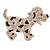 Happy Dalmatian Puppy Dog Brooch In Gold Tone Metal - 55mm - view 8