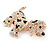 Happy Dalmatian Puppy Dog Brooch In Gold Tone Metal - 55mm - view 7