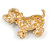 Happy Dalmatian Puppy Dog Brooch In Gold Tone Metal - 55mm - view 5