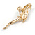 Multicoloured Enamel, Diamante Exotic Parrot Bird Brooch In Gold Plated Metal - 63mm Tall - view 4