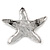 Ethnic Hammered Starfish Brooch In Silver Tone Metal - 70mm Across - view 4