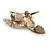 Small Multicoloured Crystal Hummingbird Brooch In Gold Tone - 40mm Tall - view 4
