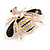 Small Crystal Bee Brooch In Gold Tone Metal - 35mm Across - view 3