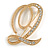 'Q' Gold Plated Clear Crystal Letter Q Alphabet Initial Brooch Personalised Jewellery Gift - 45mm Tall