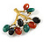 Vintage Inspired Semiprecious Agate Stone, Faux Pearl Tree Brooch In Aged Gold Tone - 65mm Across - view 5