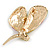 Green/ Lemon Yellow/ Pink/ Light Blue Crystal Butterfly Brooch In Gold Tone - 55mm Tall - view 6