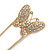 Clear Crystal Butterfly Safety Pin In Gold Tone - 80mm L - view 5