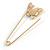 Clear Crystal Butterfly Safety Pin In Gold Tone - 80mm L - view 6