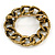 Vintage Inspired Textured Wreath Brooch In Aged Gold Tone Metal - 45mm Diameter - view 5