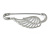 Medium Polished Silver Tone Wing Safety Pin Brooch In Silver Plating - 60mm L - view 4