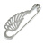 Medium Polished Silver Tone Wing Safety Pin Brooch In Silver Plating - 60mm L - view 5