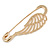 Medium Polished Gold Tone Wing Safety Pin Brooch In Gold Plating - 60mm Length - view 4