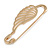 Medium Polished Gold Tone Wing Safety Pin Brooch In Gold Plating - 60mm Length - view 6