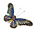 Statement Multicoloured Crystal Butterfly Brooch In Gold Tone - 85mm Across - view 3