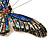Statement Multicoloured Crystal Butterfly Brooch In Gold Tone - 85mm Across - view 4