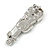 Silver Tone Clear Crystal Violin Musical Instrument Brooch - 45mm Tall - view 6