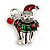 Vintage Inspired Christmas Cat Brooch In Aged Silver Tone - 35mm Tall - view 7
