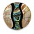 40mm L/Round Sea Shell Brooch/Beige/Natural/Black/Abalone Shades/ Handmade/ Slight Variation In Colour/Natural Irregularities