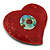 40mm L/Heart Shape Sea Shell Brooch/Red/Abalone Shades/ Handmade/ Slight Variation In Colour/Natural Irregularities - view 2