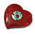 40mm L/Heart Shape Sea Shell Brooch/Red/Abalone Shades/ Handmade/ Slight Variation In Colour/Natural Irregularities - view 4