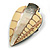 45mm L/Leaf Shape Sea Shell Brooch/Cream/Natural Shades/ Handmade/ Slight Variation In Colour/Natural Irregularities - view 6