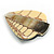 45mm L/Leaf Shape Sea Shell Brooch/Cream/Natural Shades/ Handmade/ Slight Variation In Colour/Natural Irregularities - view 7
