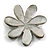 40mm L/Flower Sea Shell Brooch/ Silver/Light Grey Shades/ Handmade/ Slight Variation In Colour/Natural Irregularities