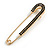 Classic Black Austrian Crystal Safety Pin Brooch In Gold Tone - 75mm Across - view 8