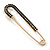 Classic Black Austrian Crystal Safety Pin Brooch In Gold Tone - 75mm Across - view 7