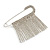 Statement Safety Brooch with Crystal Fringe in Silver Tone - 70mm Across - view 6