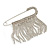 Statement Safety Brooch with Crystal Fringe in Silver Tone - 70mm Across - view 2