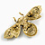 Large Crystal Bumble Bee Insect Brooch in Gold Tone - 75mm Across - view 4