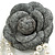 Large Grey Layered Felt Fabric Rose Flower with White Faux Pearl Beaded Dangle Brooch/65mm Diameter/10.5cm Total Drop - view 4