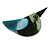 Funky Acrylic Bird Brooch in Green/White/Black - 80mm Across - view 2