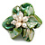 50mm/Green Shell with Freshwater Pearl Bead Asymmetric Flower Brooch/Handmade/Slight Variation In Colour/Size/Shape/Natural Irregularities - view 4