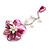 50mm D/Magenta Shell and Freshwater Pearls Chain with Charms Asymmetric Flower Brooch/Slight Variation In Colour/Size/Shape/Natural Irregularities - view 6