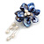 50mm D/Blue Shell with Freshwater Pearl Bead Tassel Asymmetric Flower Brooch/Slight Variation In Colour/Size/Shape/Natural Irregularities