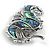 Vintage Inspired Abalone Shell Seahorse Brooch/Pendant in Aged Silver Tone - 60mm Tall - view 7