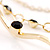 Gold Jet-Black Serpentine Costume Hoop Earrings - view 4