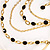 Gold Jet-Black Serpentine Costume Hoop Earrings - view 8
