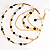 Gold Jet-Black Serpentine Costume Hoop Earrings - view 5