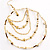 Gold Jet-Black Serpentine Costume Hoop Earrings - view 6