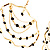 Gold Jet-Black Serpentine Costume Hoop Earrings - view 7
