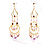 Pink Swinging Imitation Pearl Chandelier Earrings