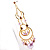 Pink Swinging Imitation Pearl Chandelier Earrings - view 2