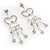 Clear Diamante Bow Chandelier Earrings - view 4