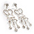 Clear Diamante Bow Chandelier Earrings - view 8