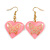 Pink Plastic Heart Drop Earrings - view 2